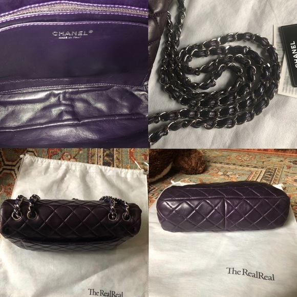 SOLD**Chanel Classic Jumbo Dark Purple Flap Bag - Picture 14 of 15